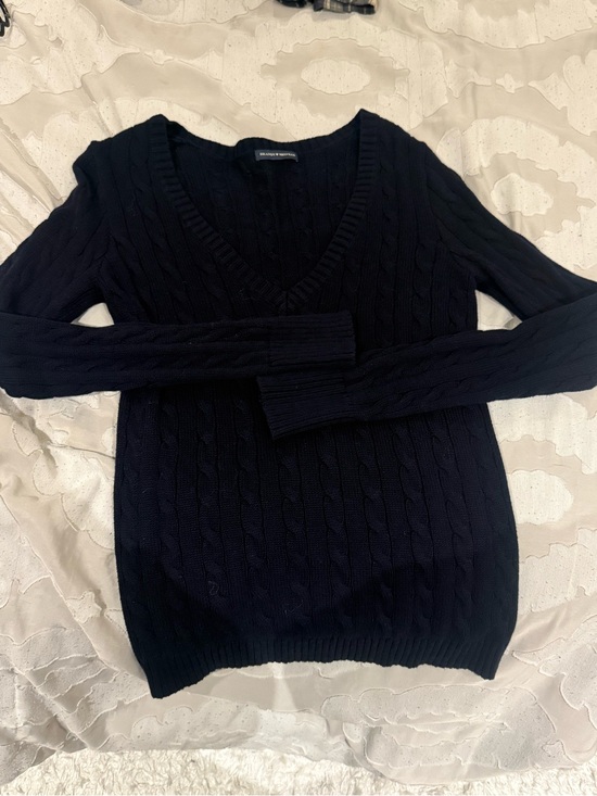 Brandy Melville Sweaters - Brandy Melville Black Cable-Knit V-Neck Sweater